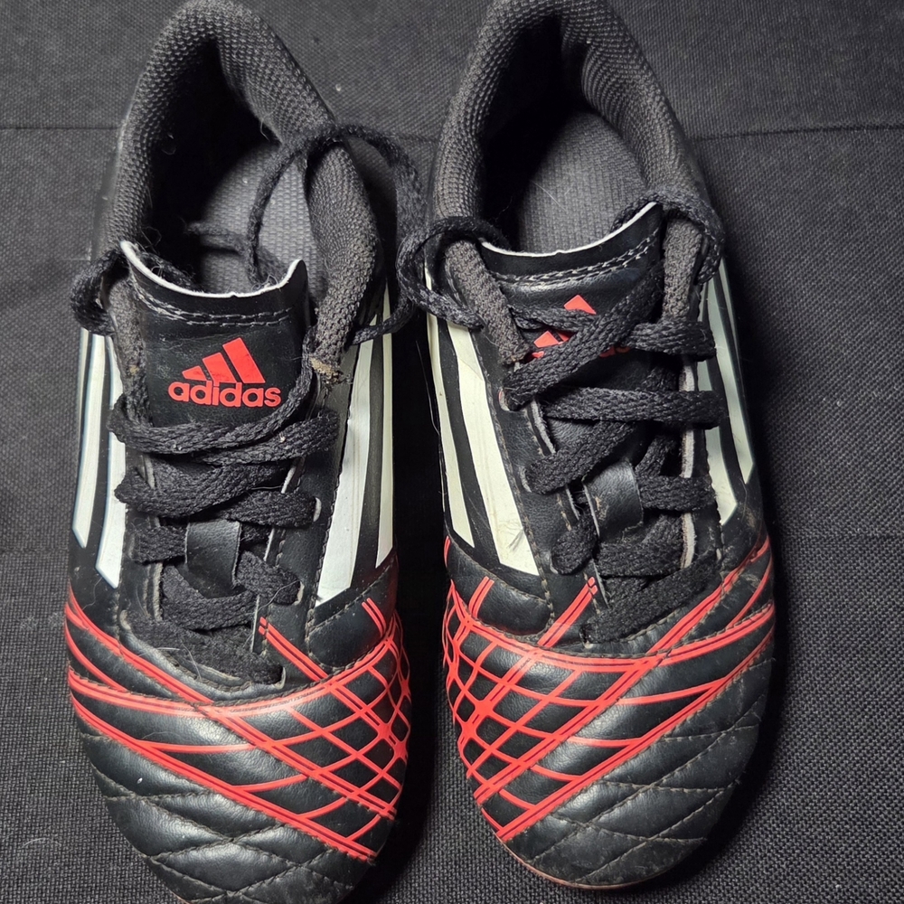 Adidas Kids Black and Red Sneakers Soccer
